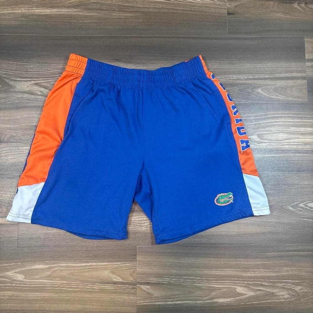 Colosseum Florida Gators blue shorts with orange and white side panels